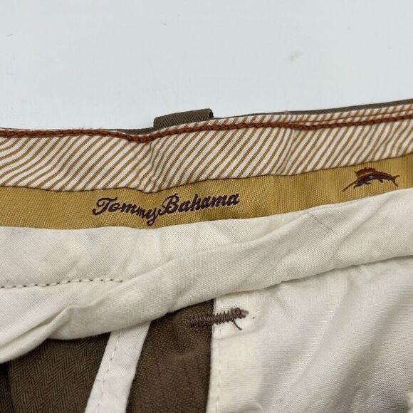 TOMMY BAHAMA Pants Men's Size 38x32 Brown Dress Silk Blend Pleated Front Casual - Picture 4 of 12